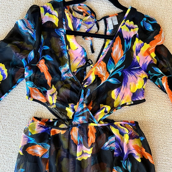 ASOS sheer floral maxi coverup - Picture 4 of 6